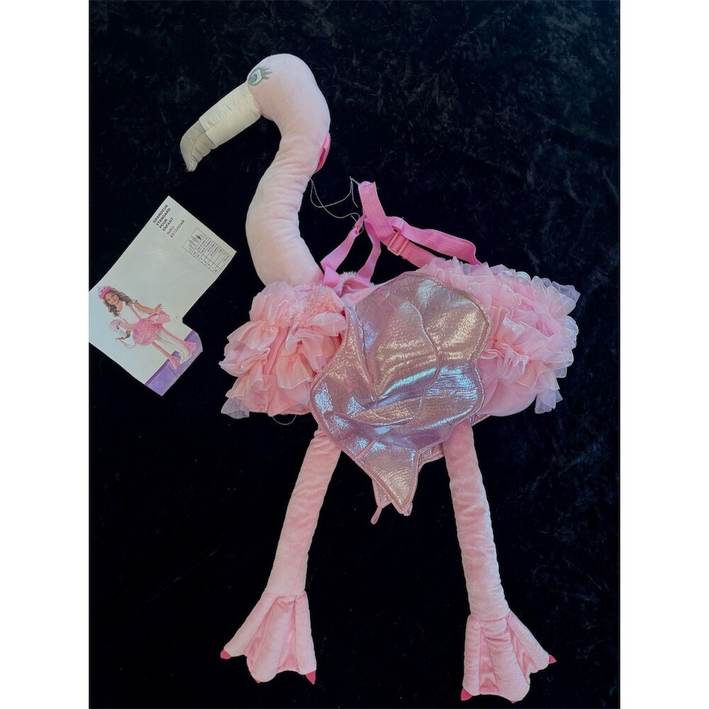 Aurora World Girls Ride-On Flamingo Costume Pink Tutu Wings Harness 8-10 CUTE
